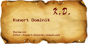 Kunert Dominik névjegykártya